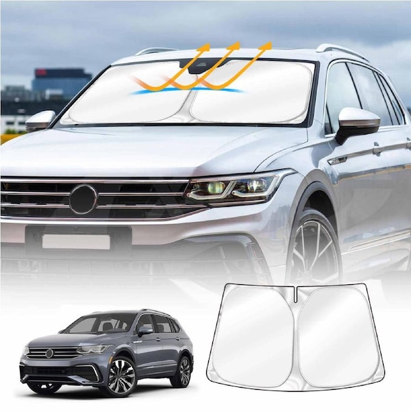 WindScreen Sun Shade for Volkswagen VW Tiguan 2018-2024 Blocks UV Rays Sun Visor Protector Foldable Sunshade
