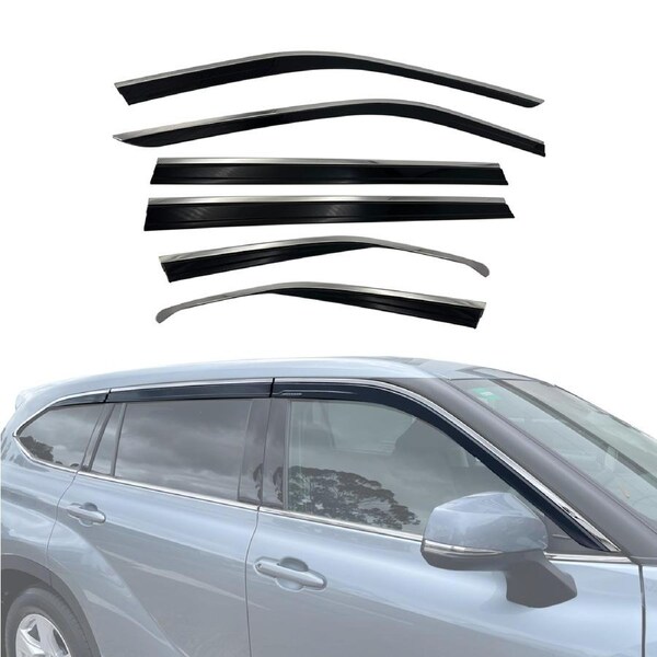 Stainless Trim Weather Shields for Toyota Kluger 2021-Onwards
