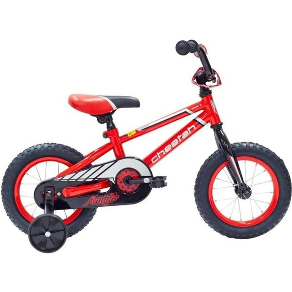 Cheetah Amigo Boys Jr 12 Inch Pedal Bike/Bicycle w/Training Wheels Red Kids 2-4y