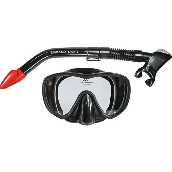 Land & Sea Sports Black Marlin Underwater Adult/Teen Silicone Mask & Snorkel Set