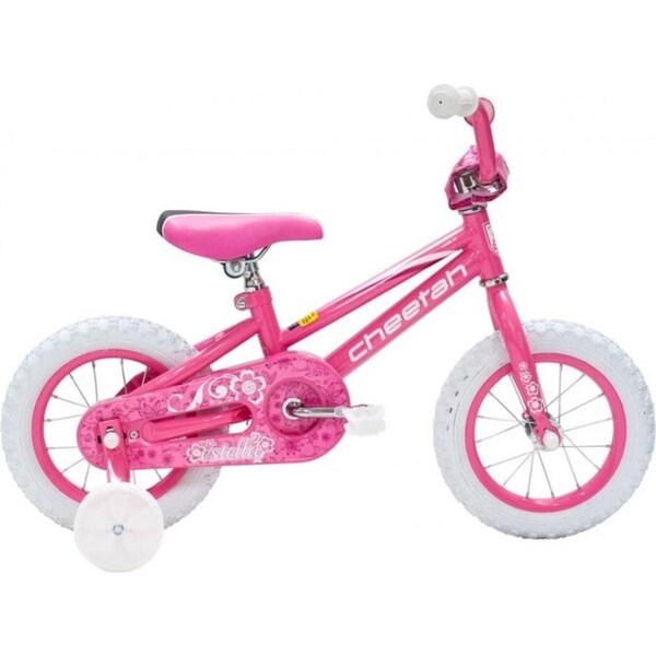 Cheetah Estella Girls Jr 12 In Pedal Bike/Bicycle w/Training Wheels PK Kids 2-4y
