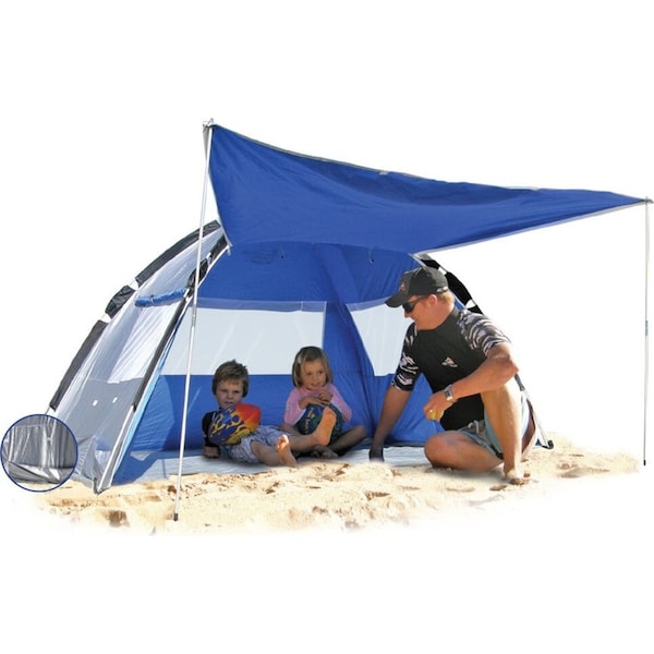 Land & Sea Sports 213x133cm Deluxe Dome Beach Pop-Up Zip Front Tent/Shade Canopy