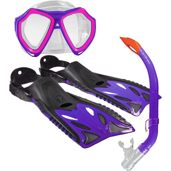 Land & Sea 3-10y Nipper Sea Water Snorkel Set Junior Violet Flipper/Glasses/Fin