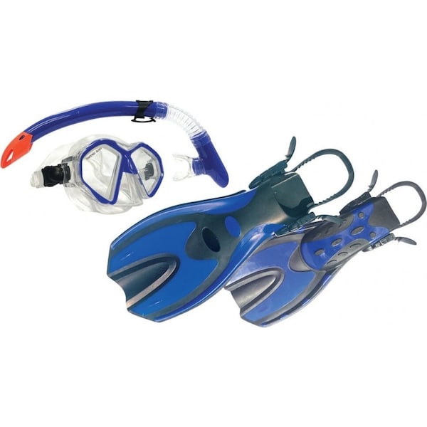 Land & Sea Sports 8-12y Porpoise Complete Youth Snorkel BLU Fin/Flipper/Glasses
