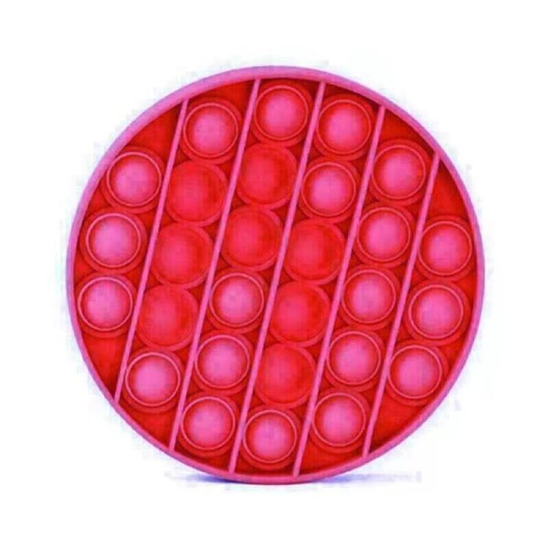 3D Multi Push Pop Its Fidget Toys Push Bubble Kids Focus Sensory Toys Pop it Game Round - Red