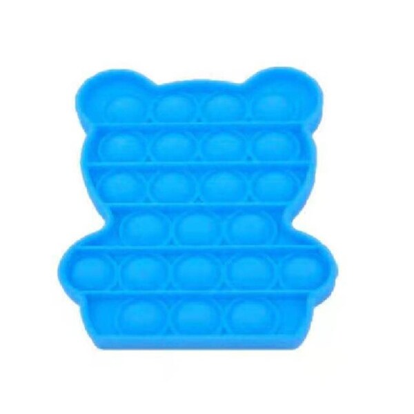 3D Multi Push Pop Its Fidget Toys Push Bubble Kids Focus Sensory Toys Pop it Game Bear - Blue