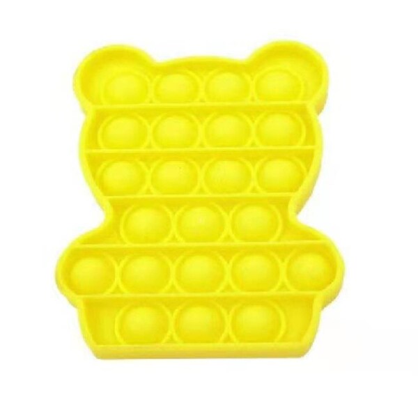3D Multi Push Pop Its Fidget Toys Push Bubble Kids Focus Sensory Toys Pop it Game Bear - Yellow