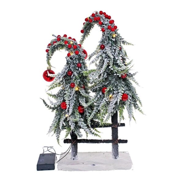 Cotton Candy LED Red Berry Bent Tree Twin Set