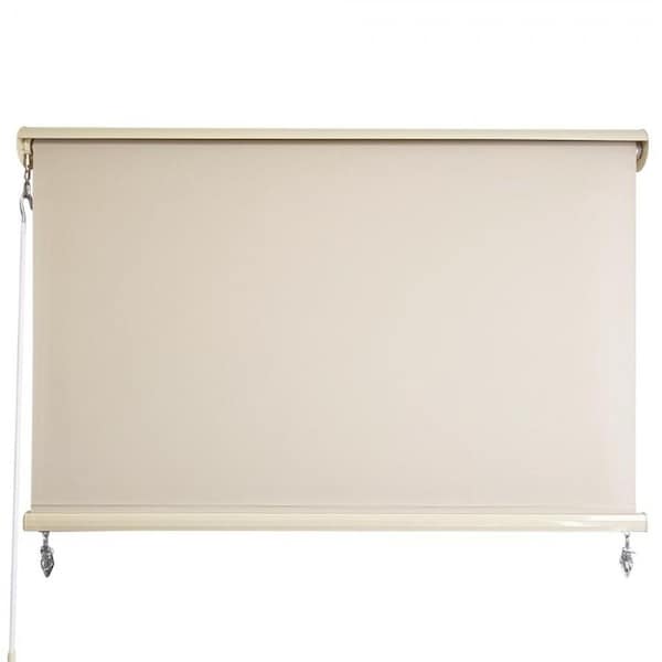 Outdoor Roller Blind Awning with Aluminium Hood in Cream Sunfilter- 5 Sizes Width 1.8m x Drop 2.5m