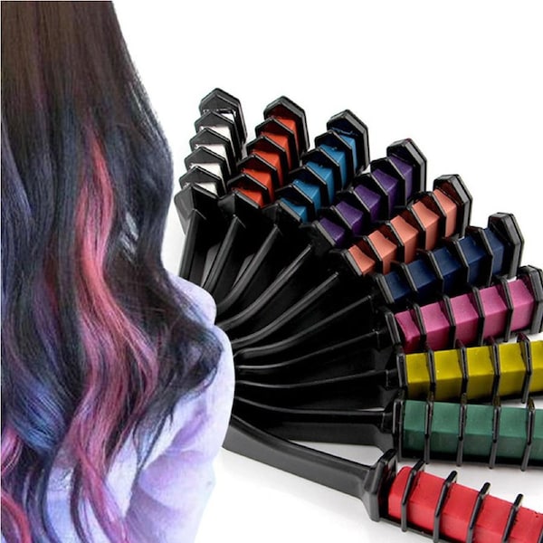 10pcs Temporary Color Hair Chalk Comb Kit
