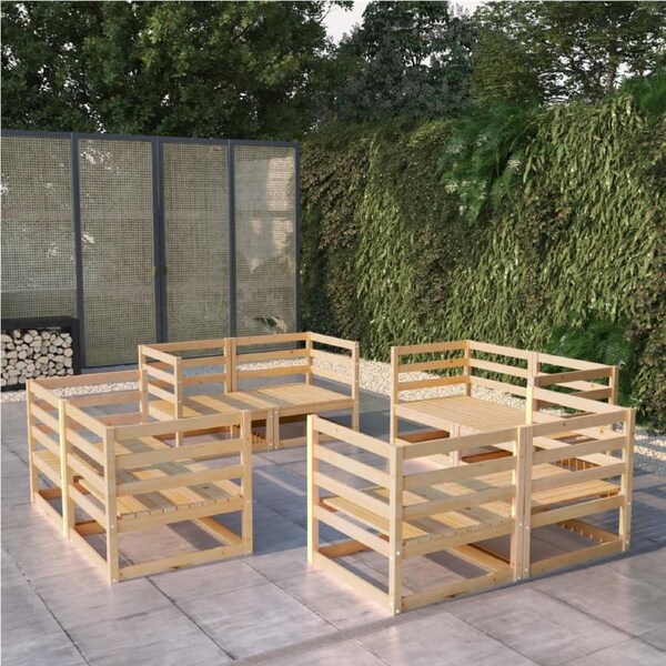 8 Piece Garden Lounge Set Solid Pinewood vidaXL