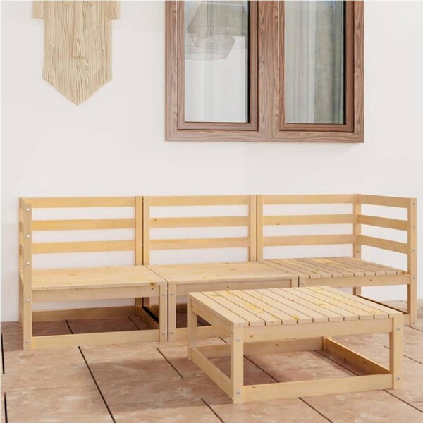 4 Piece Garden Lounge Set Solid Pinewood vidaXL