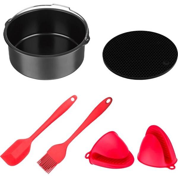 5pc Healthy Choice 20.3cm Air Fryer Accessory Mat/Spatula/Tin/Brush/Mtt Bake Set