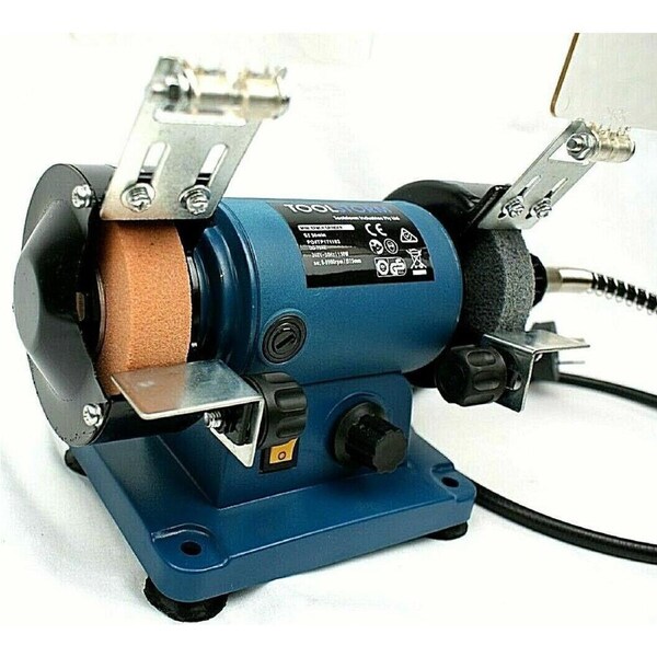 Flexible Shaft Bench Grinder 3" 75mm, 10pc Acc&4 Wheels, Mini Jewelry Polisher