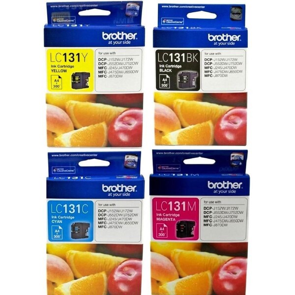 Brother LC131 Black Cyan Magenta Yellow Value Pack Ink Cartridge