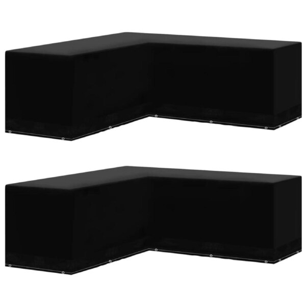 Garden Furniture Covers 2 pcs L-Shaped 12 Eyelets 250x250x90 cm vidaXL