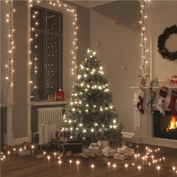 LED String with 300 LEDs Warm White 30 m PVC vidaXL