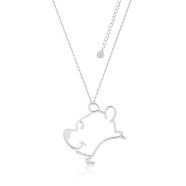Couture Kingdom - Disney - Winnie the Pooh Outline Necklace White Gold