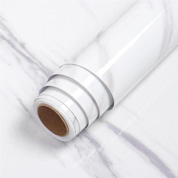 10M (2x 5M) Marble Wall Sticker Decor Roll Wallpaper Self Adhesive Contact Paper PVC White