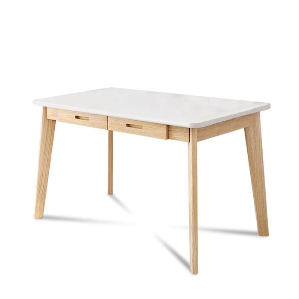 MIUZ Computer Desk Office Study Desks Laptop Table Drawers Workstation Nordic White 100x50x72cm