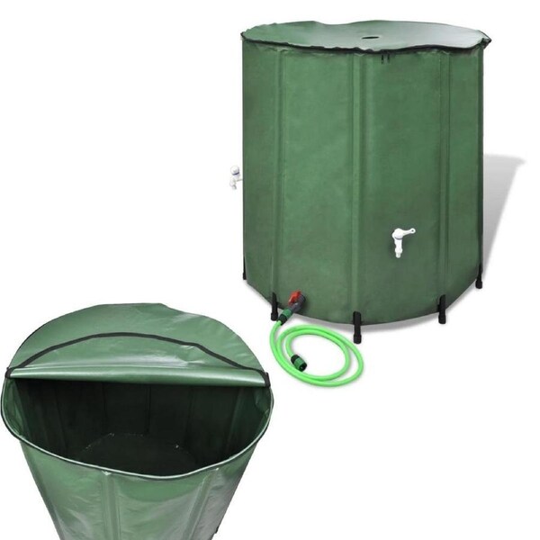Rain Water Tank 750L Collapsible Rainfall Collector Outdoor Container Filter Net