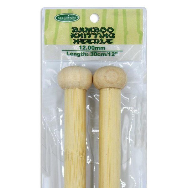 Bamboo Knitting Needles 30cm - 12mm