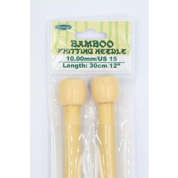 Bamboo Knitting Needles 30cm - 10mm