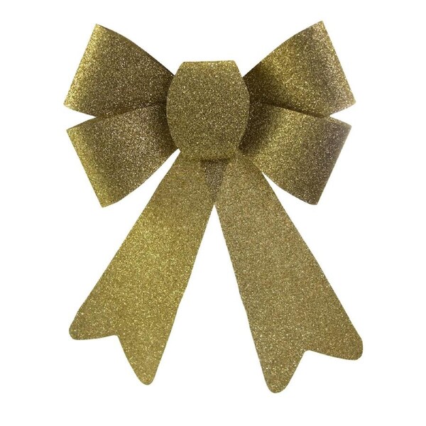 24cm Gold Glitter PVC Christmas Bow
