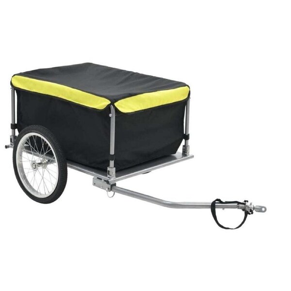 Bicycle Cargo Trailer With Fabric Box And Cover Steel Frame Bike Luggage Carrier