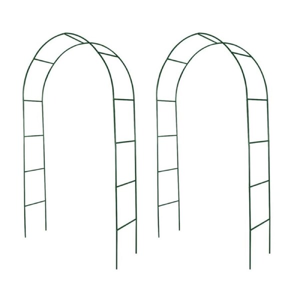 2 Pcs Garden Arch Metal Garden Patio Ornament Sunshade Rose Vines Climbing Plant