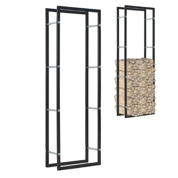 Steel Firewood Rack Freestanding Fire Log Wood Large Holder Storage Solution