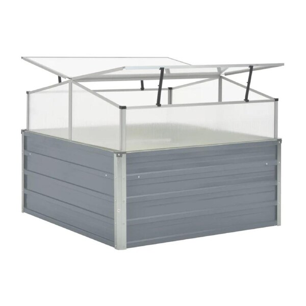 Greenhouse Cover Raised Garden Bed Planter Box Galvanised Steel Grey