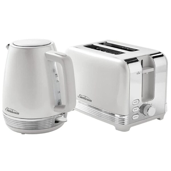 Sunbeam The Chic Collection Breakfast Pack Up White & Polished Stainless Steel