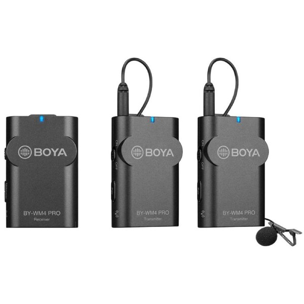 Boya BY-WM4 PRO-K2 Dual Channel Wireless Lavalier Lapel Microphone Kit