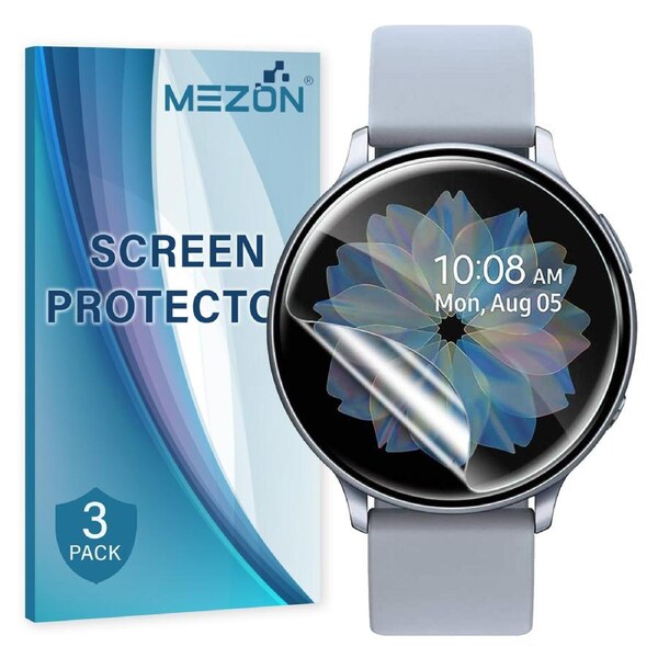 [3 Pack] Samsung Galaxy Watch4 (44 mm) Ultra Clear TPU Film Screen Protectors by MEZON – High Protection, Shock Absorption (Watch 4 44mm, Clear) – FREE EXPRESS