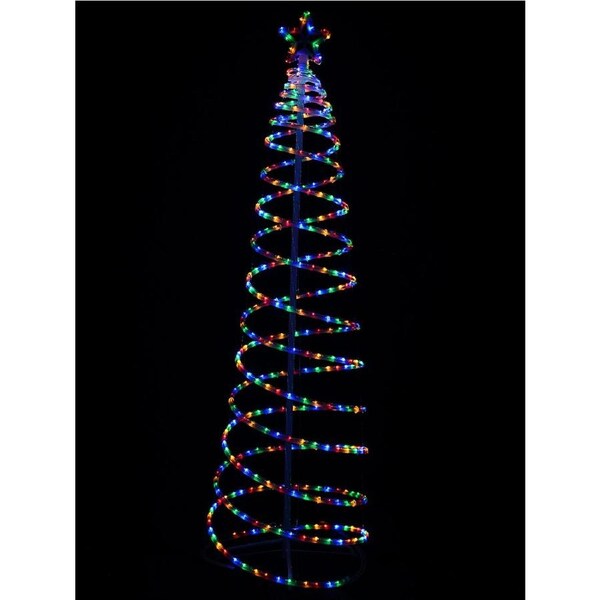 1.8m Multi Colour LED Rope Light 3D Spiral Outdoor Christmas Tree
