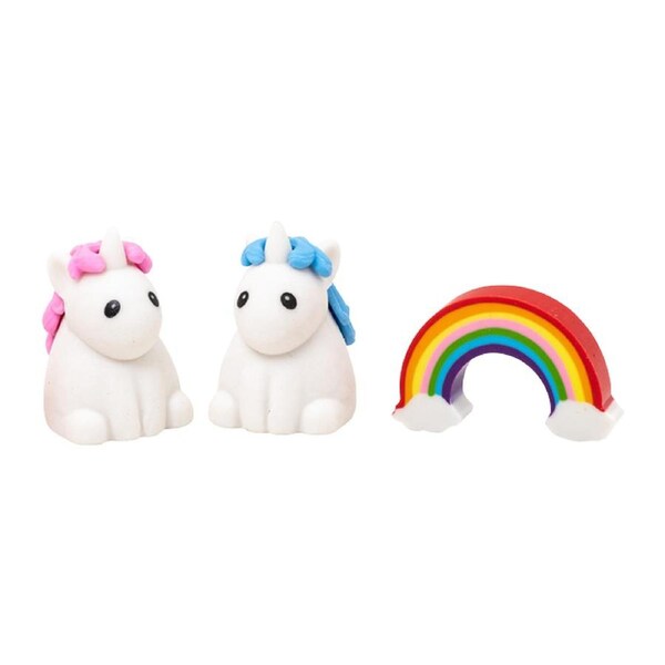 3x GoGoPo 11.5cm Unicorn Erasers Stationery Kids/Children Office/School 3y+ Asst