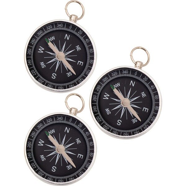 3x Discovery Metal Compass 6cm Fun Play Games Outdoor Adventure Toys Kids