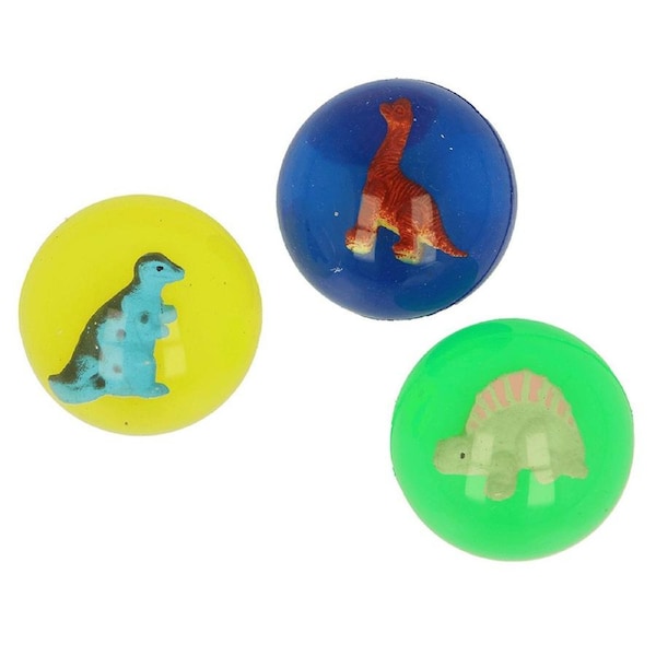 3x Fumfings Novelty Dinosaur Jetball 5cm Bouncy Round Ball Animal Kids 4y+ AssT