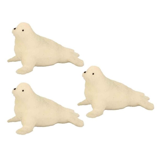 3x Fumfings Animal Stretchy Beanie Baby Seal 11cm Soft Stretch Toys Children 3y+