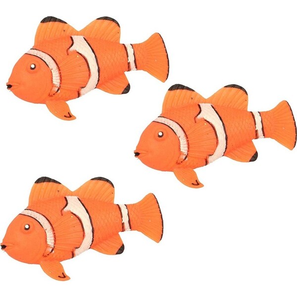 3x Fumfings Animal Stretchy Beanie Clown Fish 17cm Soft Sealife 3y+ Toys Child
