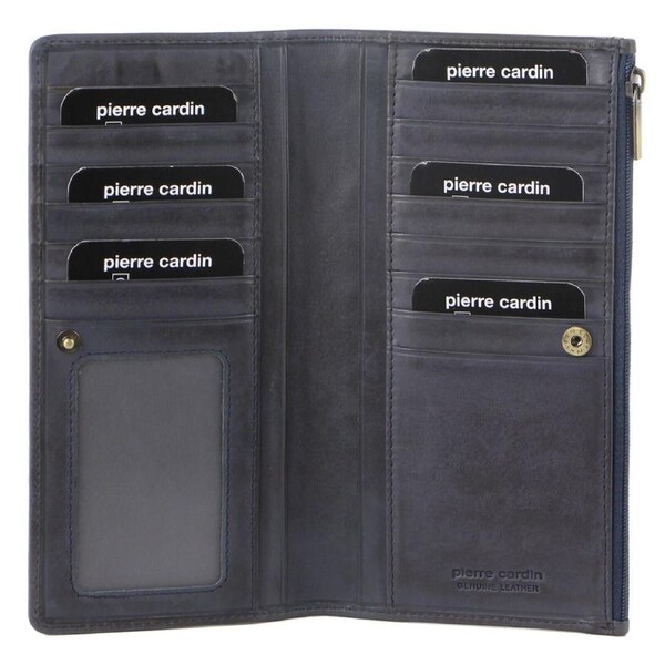 Pierre Cardin Perforated Leather Ladies Handy Travel Wallet - Teal