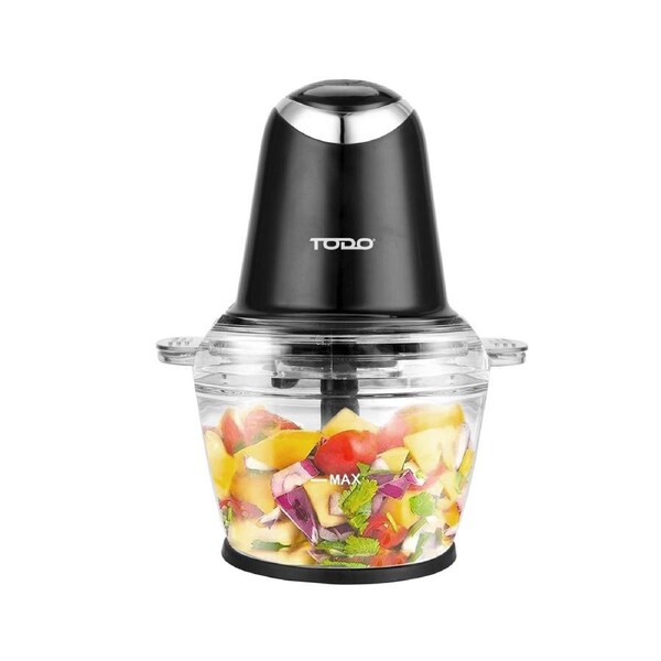 TODO 1L Food Chopper Processor Glass Bowl 2 Speed 200W Stainless Steel Blade