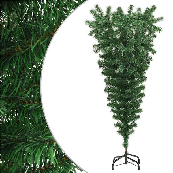 Upside-down Artificial Christmas Tree with Stand Green 120 cm vidaXL