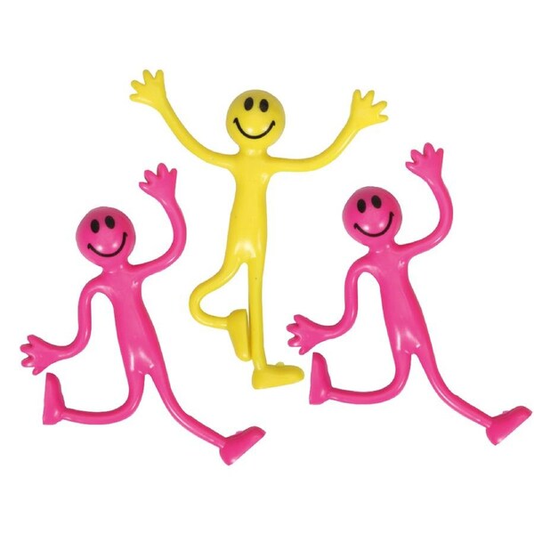 3x Fumfings Novelty 14cm Bendy Smiler Man Creative Stress Relief Child 3y+ Asst