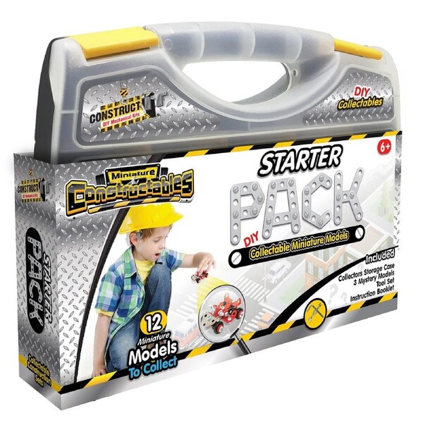 Constructables Starter Case - DIY collectable 3 Piece Mystery Models Pack
