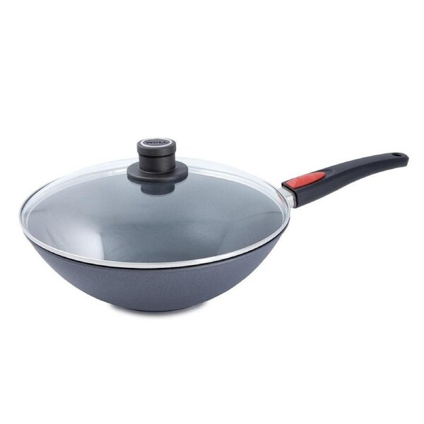 Wok Woll Diamond Lite De 30 Cm Con Mango Desmontable - Antiadherente Con Diamantes, Apto Para Horno Y Fácil De Limpiar