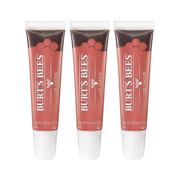 3 x Burt's Bees Lip Shine 14g - Peachy