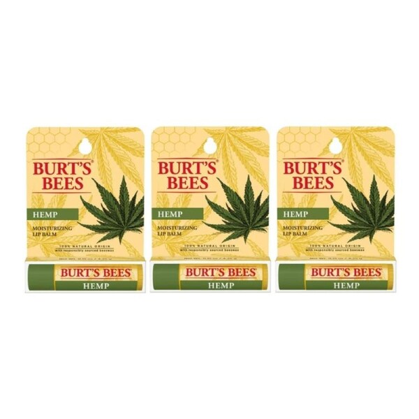 3 x Burt's Bees Hemp Lip Balm 4.25g