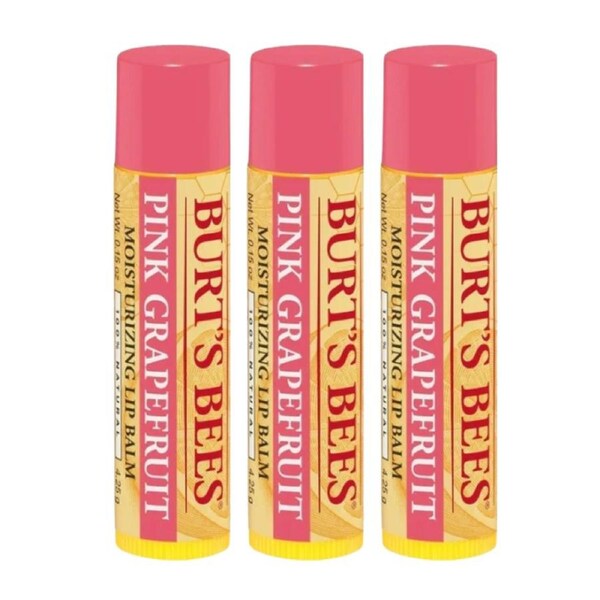 3 x Burt's Bees Pink Grapefruit Lip Balm 4.25g